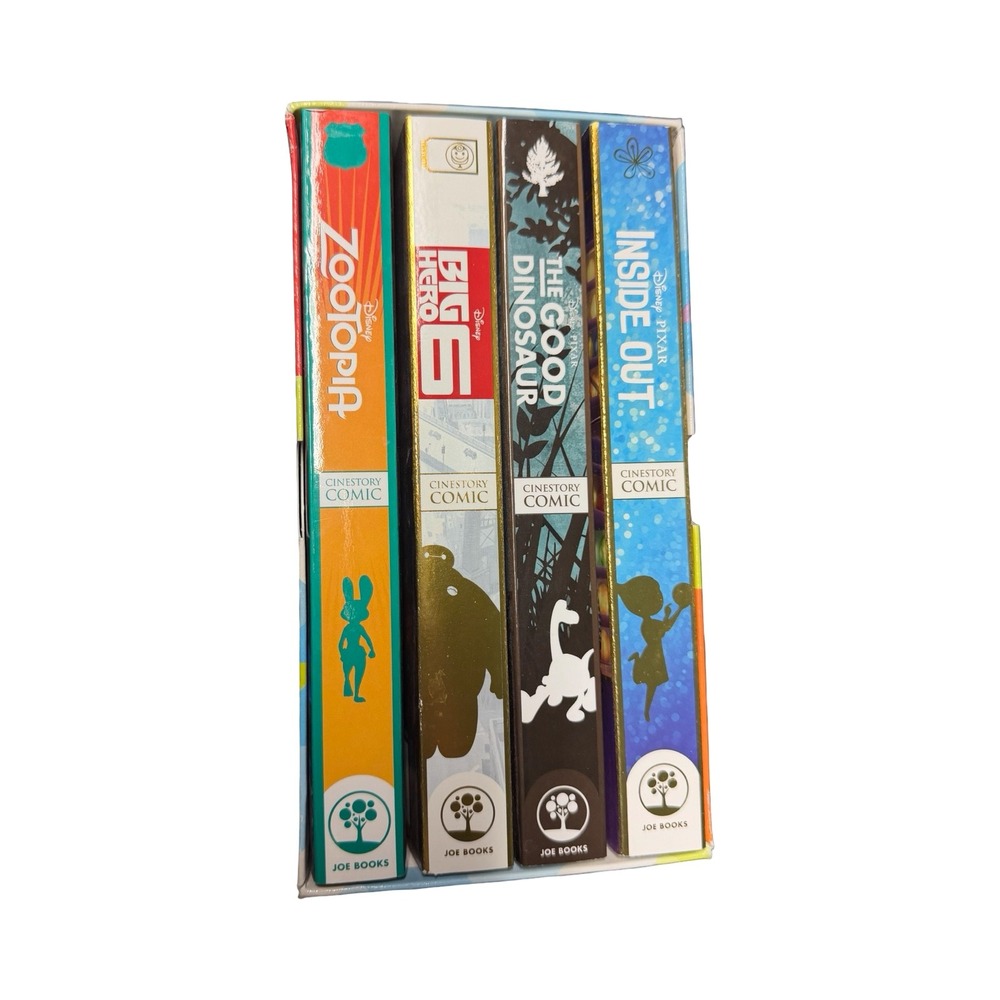 Disney Pixar Cinestory Box Set 4 Graphic Novels Zootopia Big Hero 6 Inside Out